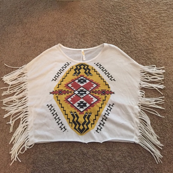 Tribal, fringe, crop top