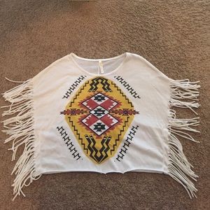Tribal, fringe, crop top