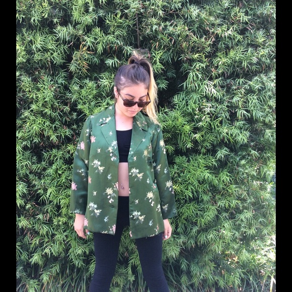 Asian Olive Satin Jacket