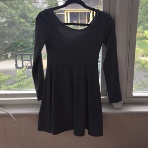 Gray long-sleeve dress