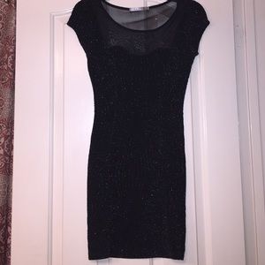 Black glitter bodycon dress