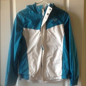 Roxy Blue and White Raincoat
