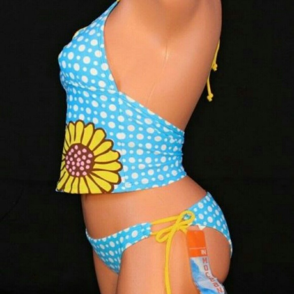 TANKINI BIKINI SET 7/8 S POLKA DOTS SUNFLOWER - Picture 2 of 3