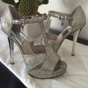 Michael Kors Silver T Stap Heels