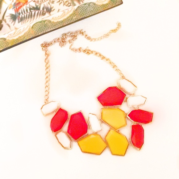 New! Tricolor Bib Statement Necklace