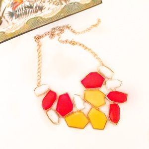 New! Tricolor Bib Statement Necklace