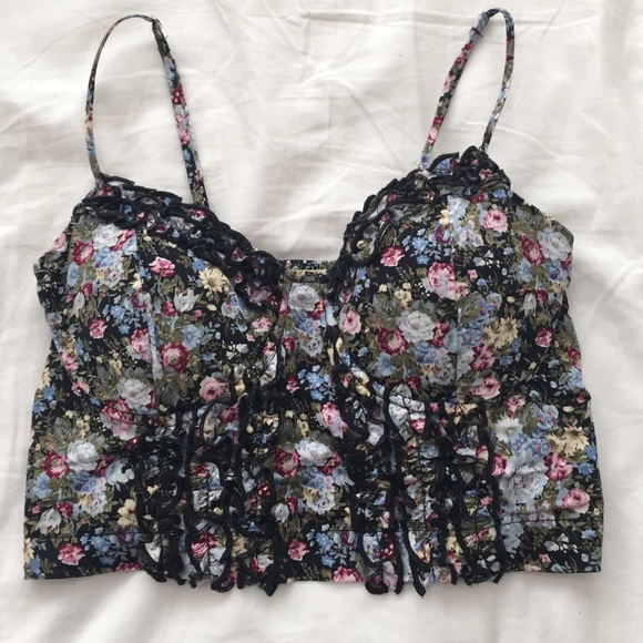 Floral corset crop top