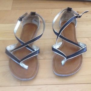 Black Sandals edged with Gold