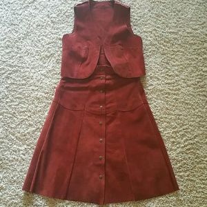 Vintage Suede Skirt and Vest