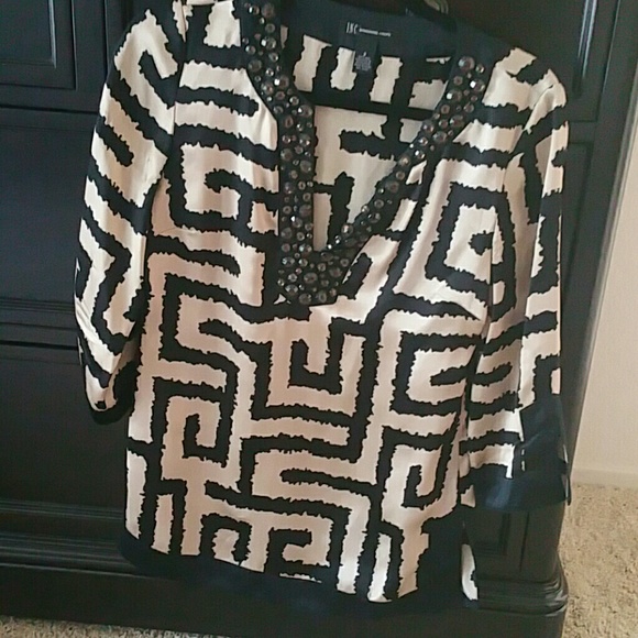 Faux silk patterned top