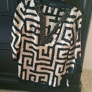 Faux silk patterned top