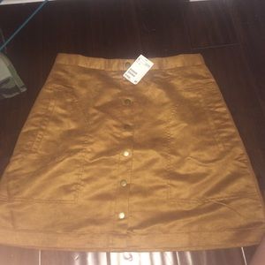 Brown suede H&M 70s skirt