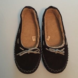 LLBEAN Women's Brown Fleece Lined Slippers 11 Med