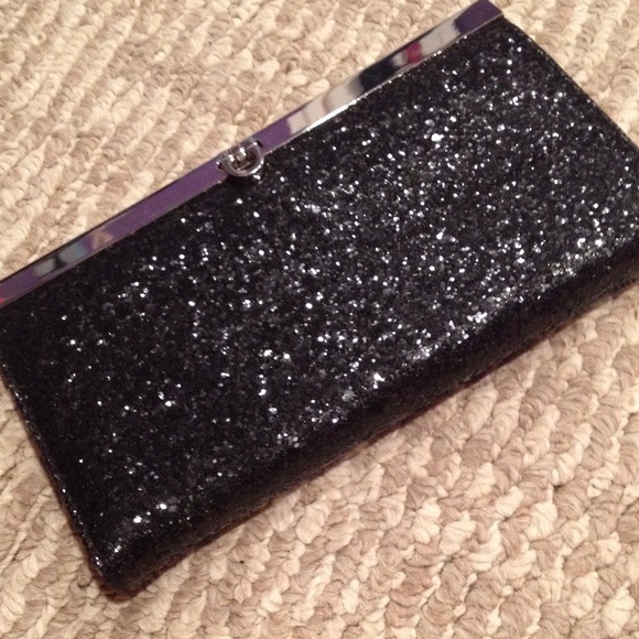 Handbags - Black glittery clutch wallet!