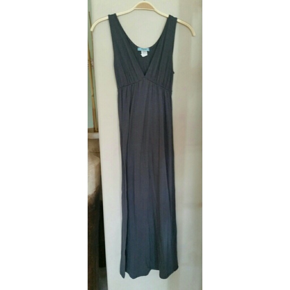 Espresso Dresses & Skirts - Gray Maxi Dress with Self Tie