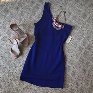 Blue One-Shoulder Dress