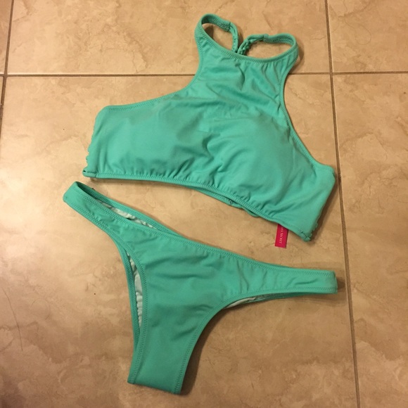 Victoria's Secret Other - Turquoise high neck Victoria Secret Swim Suit