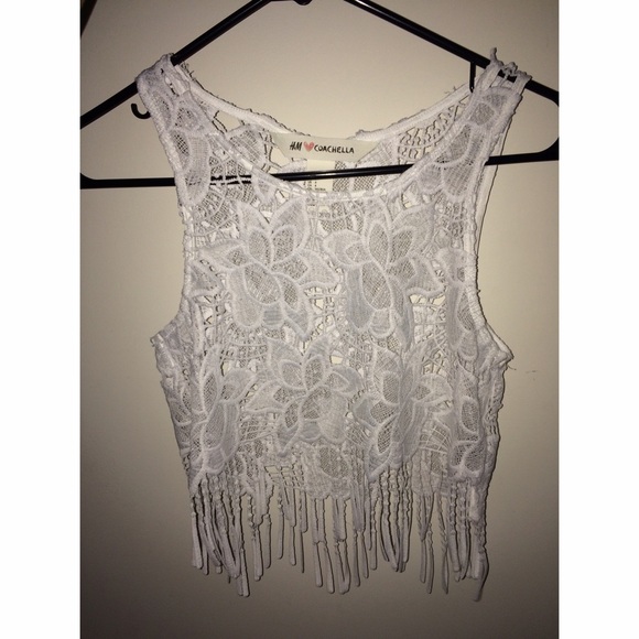 NWOT Lace "Coachella" H&M fringe top