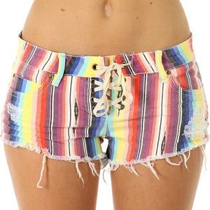 Striped boho billabong shorts