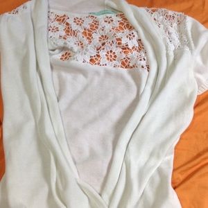White back lace sweater/shawl