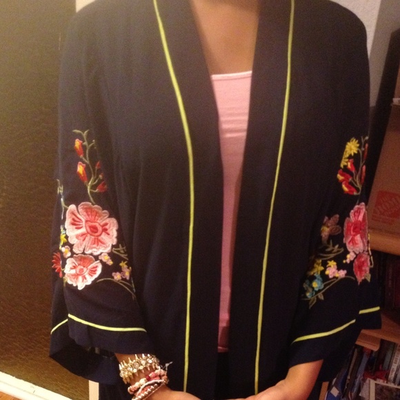 Jackets & Blazers - Navy boho kimono in Sm, med and large 3x hp🎉