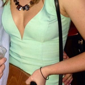 Light Blue Solemio Body Conscious Dress