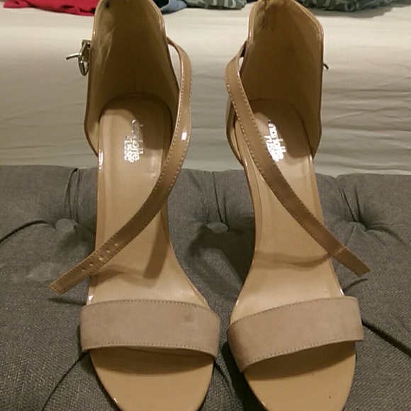 Nude strappy heels