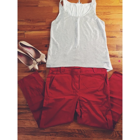 Red Larry Levine twill pants