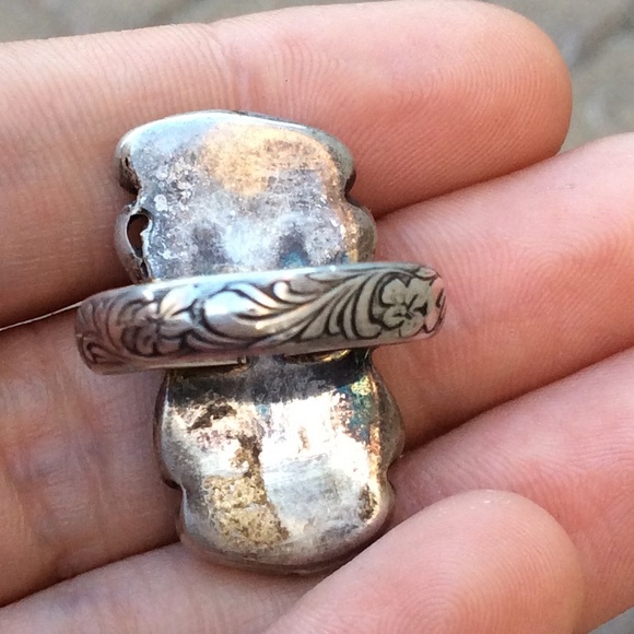 SOLD Vintage sterling silver turquoise MOP coral - Picture 2 of 3