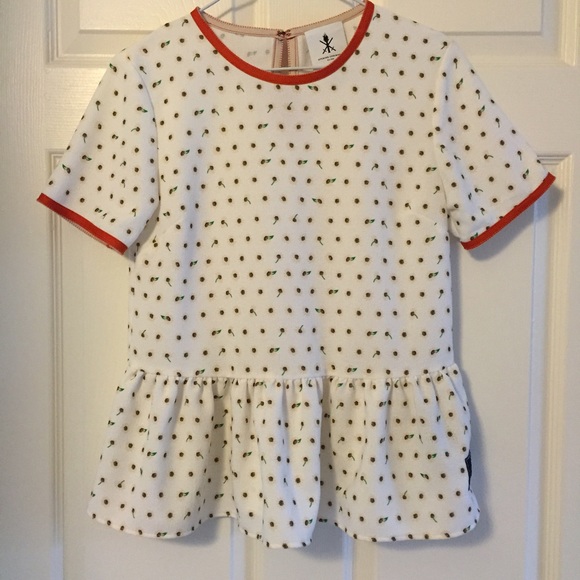 Opening Ceremony x Adidas sunflower peplum top