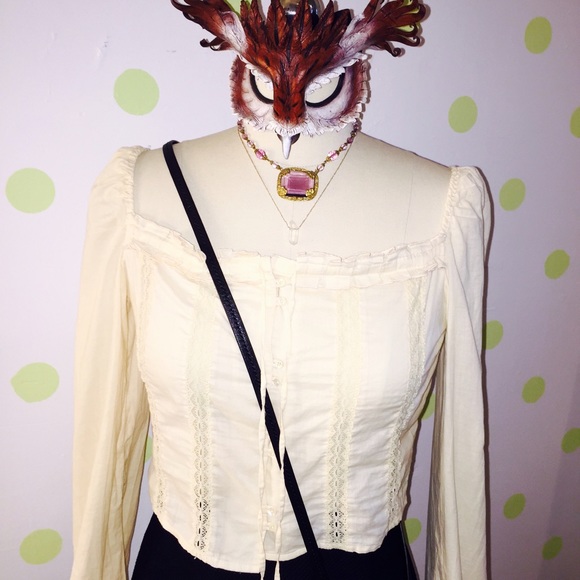 DKNY Jeans: cream color, boho, crop top