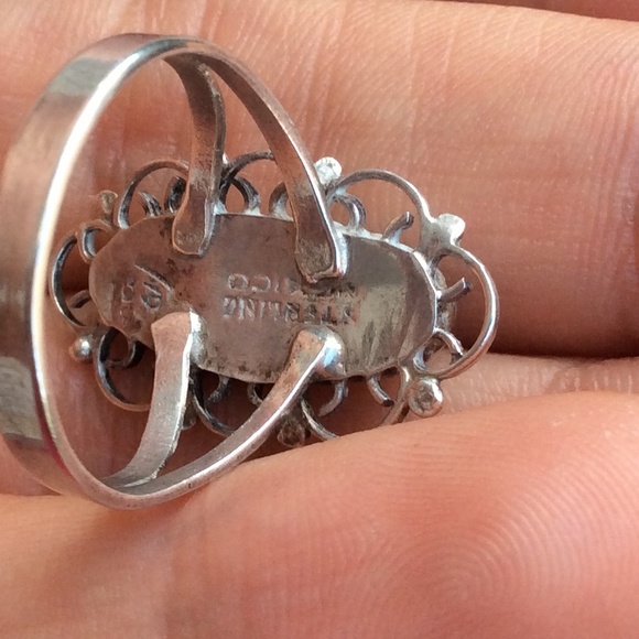 🚫SOLD Vintage 70's sterling silver abalone ring - Picture 3 of 3