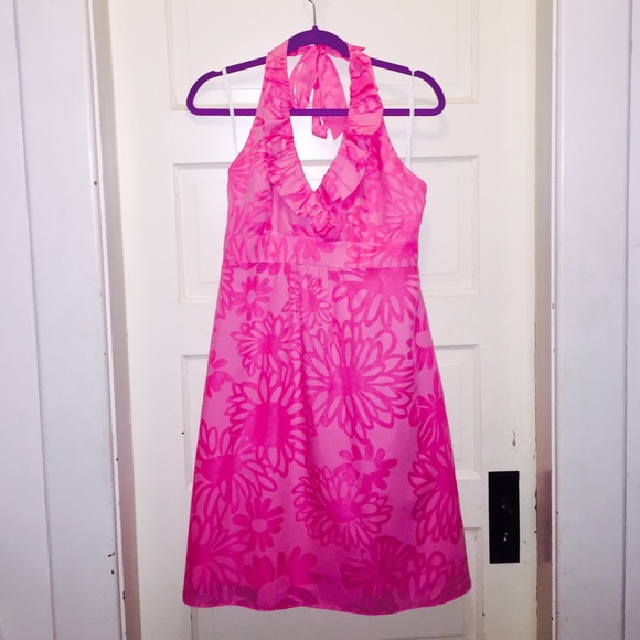 Lilly Pulitzer Dresses & Skirts - Lilly Pulitzer size 10 pink ruffle halter dress