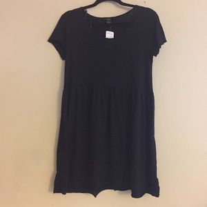 Raw-edged Black dress