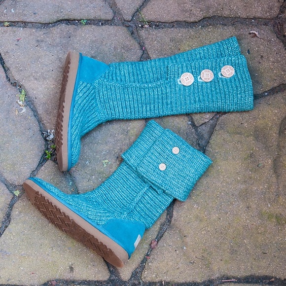 Mint Colored Knit UGG Boots