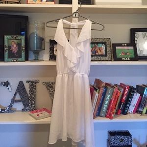 Francesca's white chiffon dress