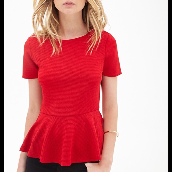 Red Peplum Top