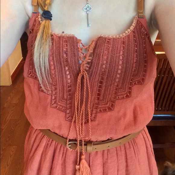 Rust HiLow Country Dress w/ Tassels