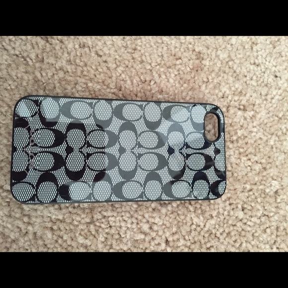 Black signature coach iPhone 5s case.