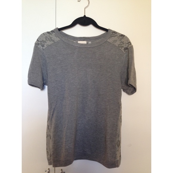 Zara Tops - Grey Zara Knit Tee With Mesh Back