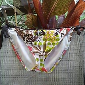 Tropical Floral Print Bikini Bottom Size XL