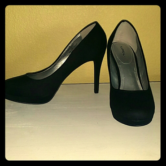 Shoes - Suede Black Heels