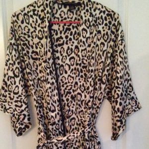 Victoria's secret silk leopard print robe