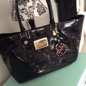 Betsey johnson large patent leather tote bag