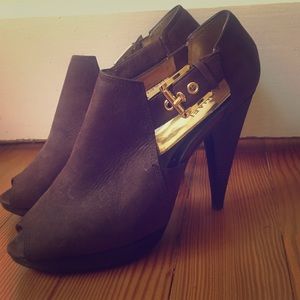 Price Reduced! Michael Kors Brown Peep Toe Bootie