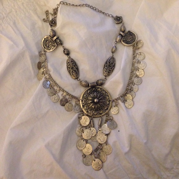 Silver coin necklace