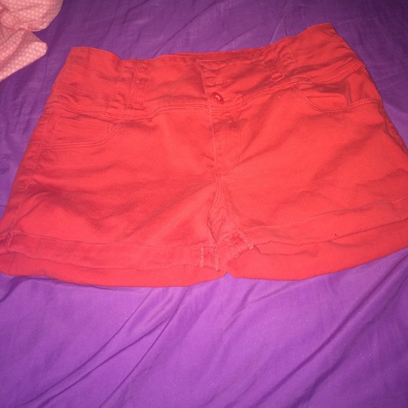 Red High Waisted Shorts