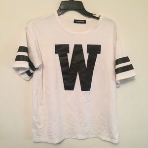 White & black shirt
