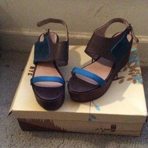 Brown platform sandals