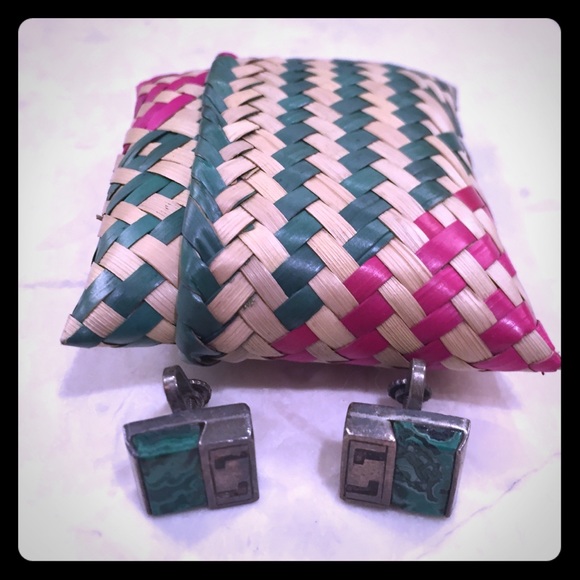 Authentic Mexican silver and turquoise earrings!